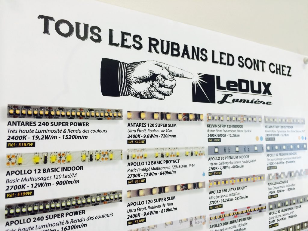 tous les rubans lmed sont chez LeDux Lumiere