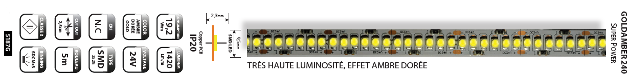 5187G GOLDAMBER 240 LEDUX LUMIERE