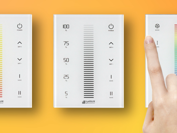 Prenez le contrôle de la lumière , voici notre nouvelle gamme de contrôleurs muraux tactiles pour rubans LED